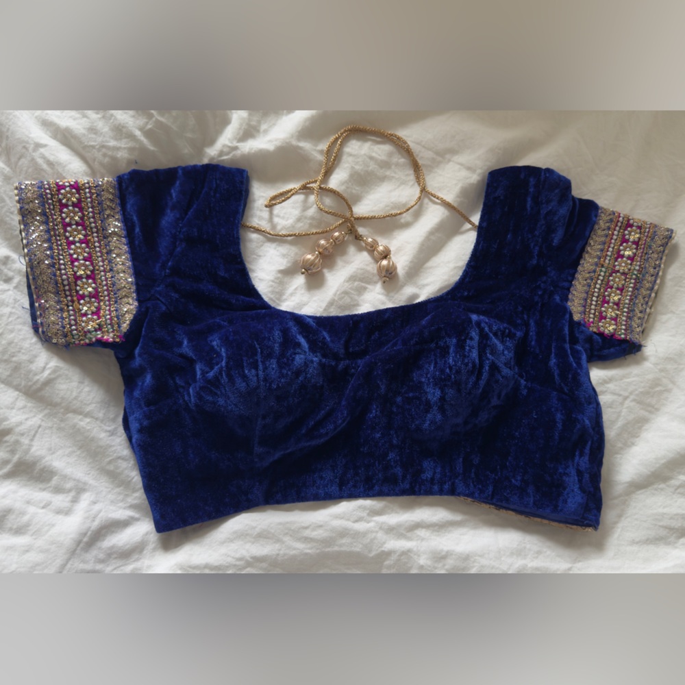 Brand new Velvet embroidered festive Indian Pakistani blouse for Sari & lehenga